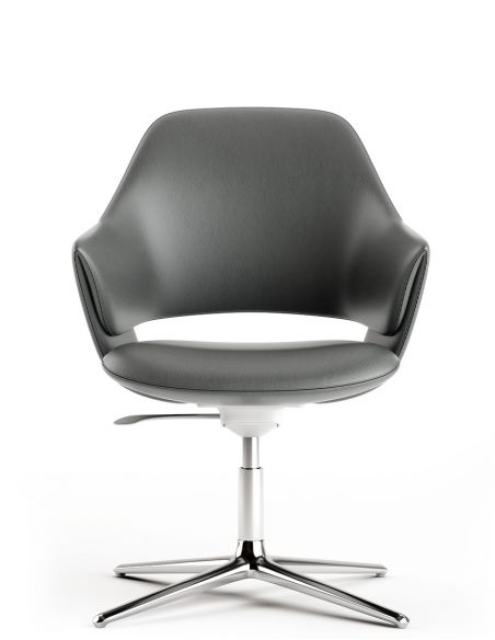 Конференц-крісло KRESLALUX ZENN GREY, шкіряне