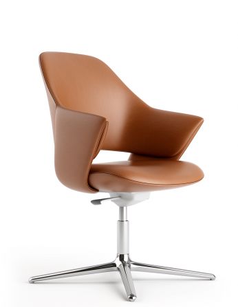 Конференц-крісло KRESLALUX ZENN ORANGE, шкіряне