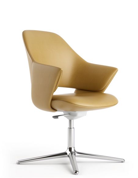 Конференц-крісло KRESLALUX ZENN YELLOW, шкіряне