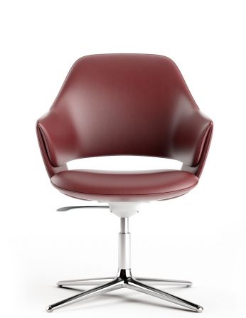 Конференц-крісло KRESLALUX ZENN RED, шкіряне 2