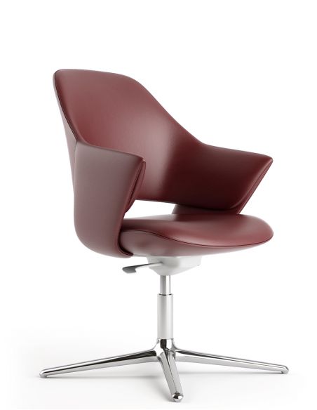Конференц-крісло KRESLALUX ZENN RED, шкіряне