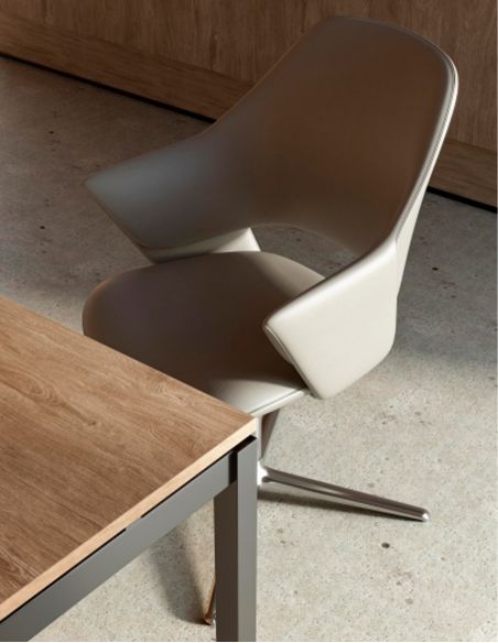 Конференц-крісло KRESLALUX ZENN RED, шкіряне