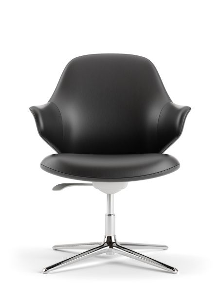 Конференц-крісло KRESLALUX AKIRA-V BLACK, шкіряне