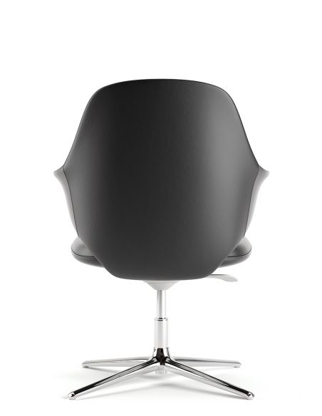 Конференц-крісло KRESLALUX AKIRA-V BLACK, шкіряне