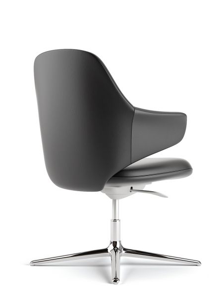 Конференц-крісло KRESLALUX AKIRA-V BLACK, шкіряне