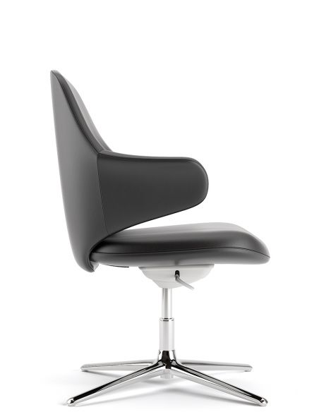 Конференц-крісло KRESLALUX AKIRA-V BLACK, шкіряне