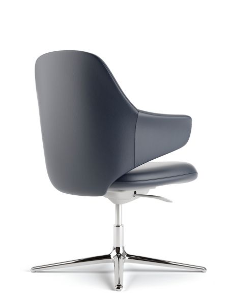 Конференц-крісло KRESLALUX AKIRA-V DARK BLUE, шкіряне