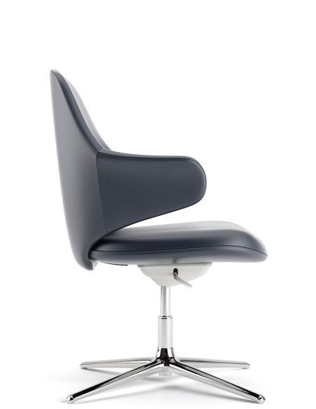 Конференц-крісло KRESLALUX AKIRA-V DARK BLUE, шкіряне