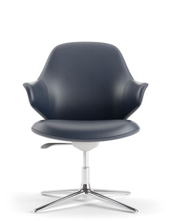 Конференц-крісло KRESLALUX AKIRA-V DARK BLUE, шкіряне 2