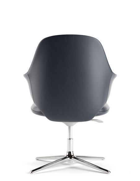 Конференц-крісло KRESLALUX AKIRA-V DARK BLUE, шкіряне