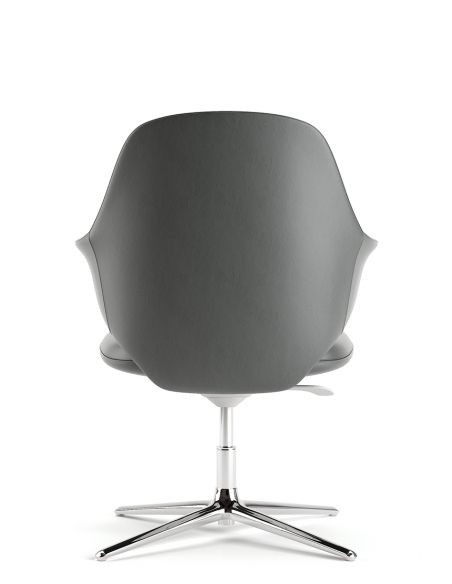 Конференц-крісло KRESLALUX AKIRA-V DARK GREY, шкіряне