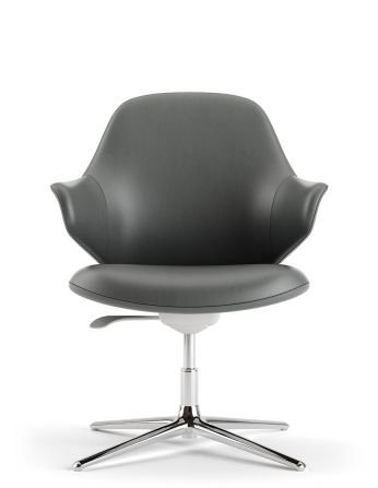 Конференц-крісло KRESLALUX AKIRA-V DARK GREY, шкіряне 2