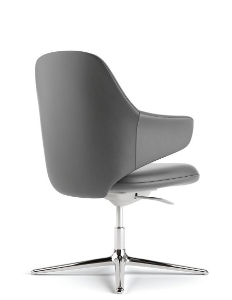Конференц-крісло KRESLALUX AKIRA-V DARK GREY, шкіряне