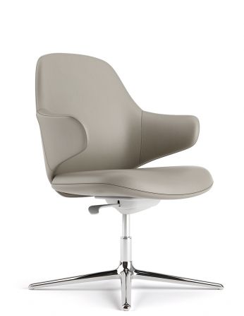 Конференц-крісло KRESLALUX AKIRA-V KHAKI, шкіряне