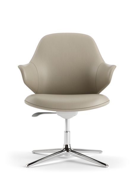 Конференц-крісло KRESLALUX AKIRA-V KHAKI, шкіряне