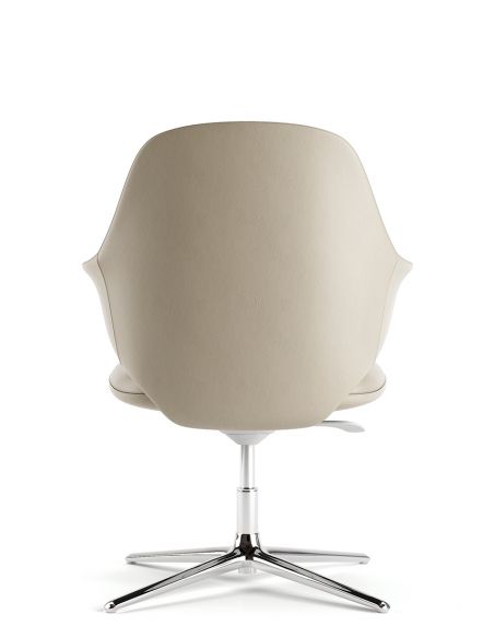 Конференц-крісло KRESLALUX AKIRA-V KHAKI, шкіряне