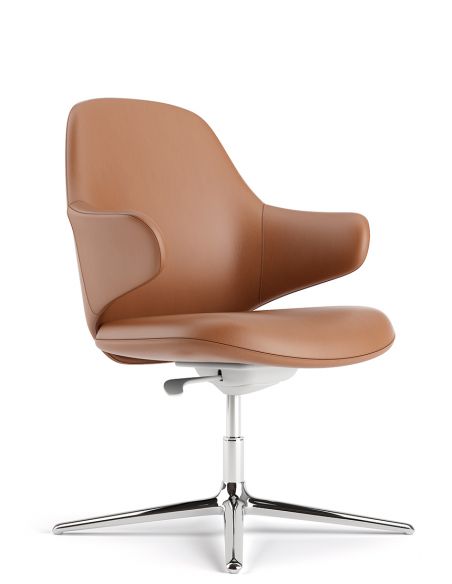 Конференц-крісло KRESLALUX AKIRA-V ORANGE, шкіряне