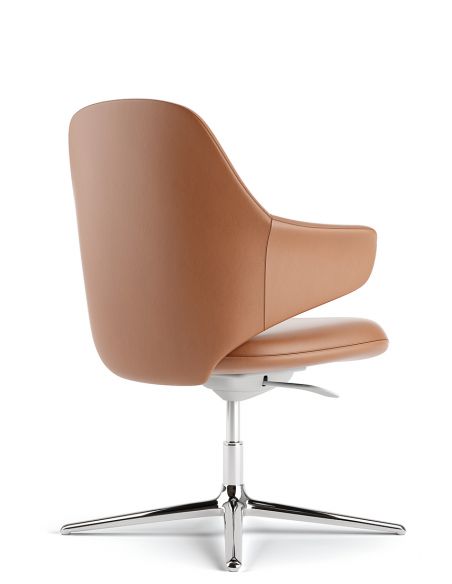 Конференц-крісло KRESLALUX AKIRA-V ORANGE, шкіряне