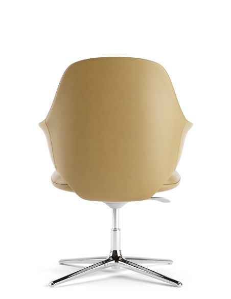 Конференц-крісло KRESLALUX AKIRA-V YELLOW, шкіряне