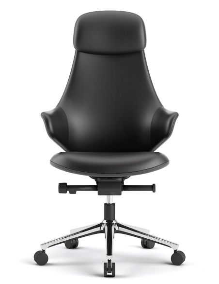 Крісло KRESLALUX AKIRA BLACK для керівника, шкіряне