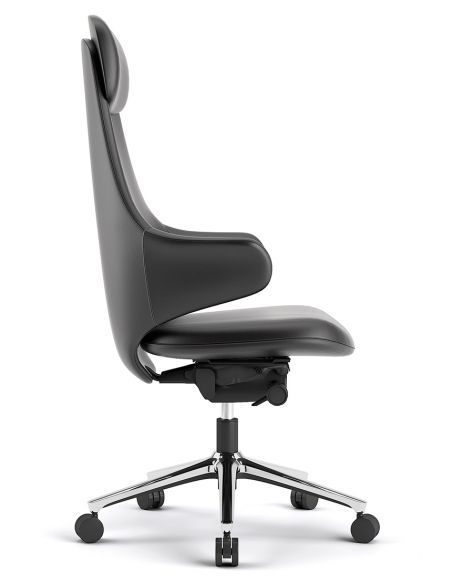 Крісло KRESLALUX AKIRA BLACK для керівника, шкіряне