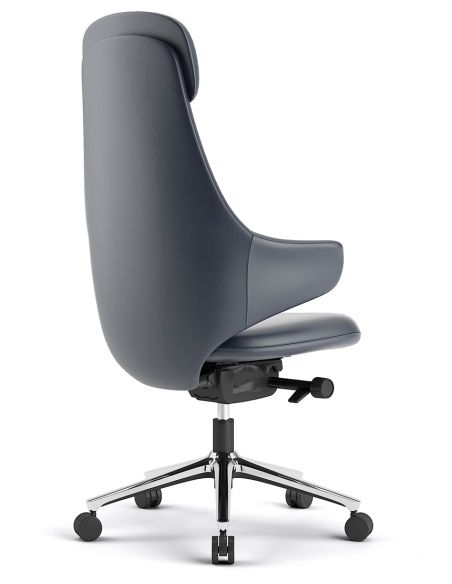 Крісло KRESLALUX AKIRA DARK BLUE для керівника, шкіряне