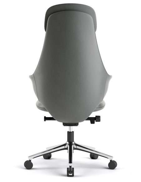 Крісло KRESLALUX AKIRA DARK GREY для керівника, шкіряне