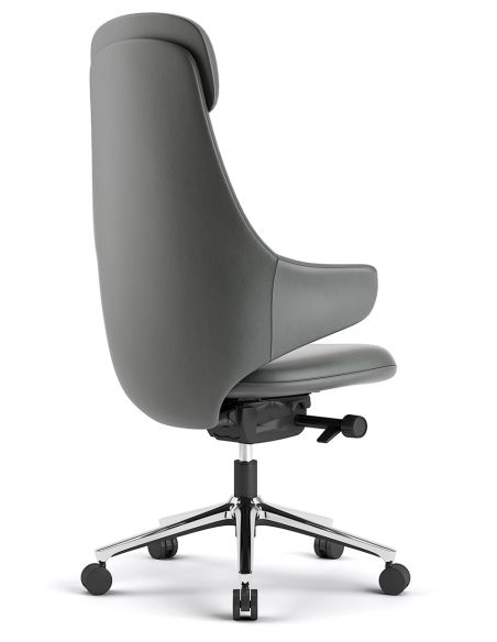 Крісло KRESLALUX AKIRA DARK GREY для керівника, шкіряне