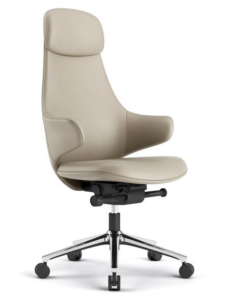 Крісло KRESLALUX AKIRA KHAKI для керівника, шкіряне