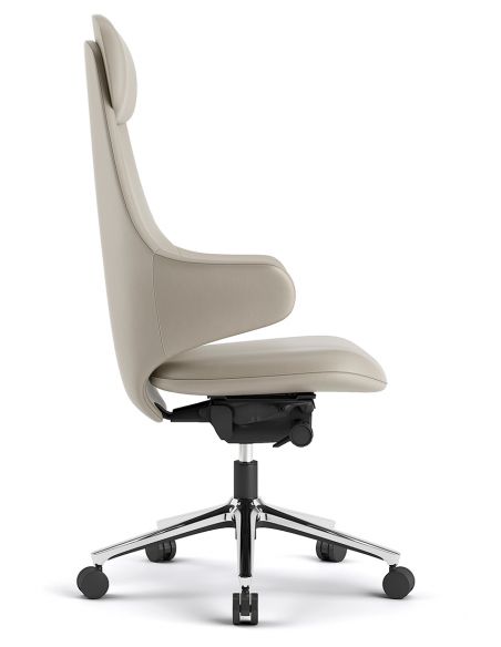 Крісло KRESLALUX AKIRA KHAKI для керівника, шкіряне