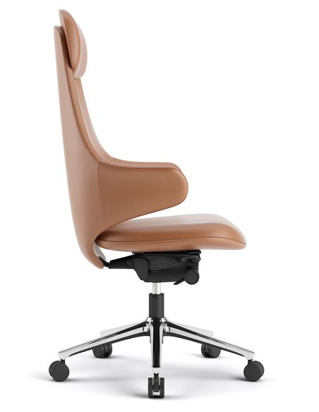 Крісло KRESLALUX AKIRA ORANGE для керівника, шкіряне