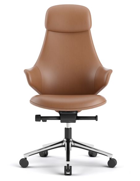 Крісло KRESLALUX AKIRA ORANGE для керівника, шкіряне