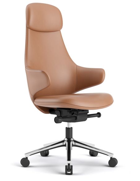 Крісло KRESLALUX AKIRA ORANGE для керівника, шкіряне