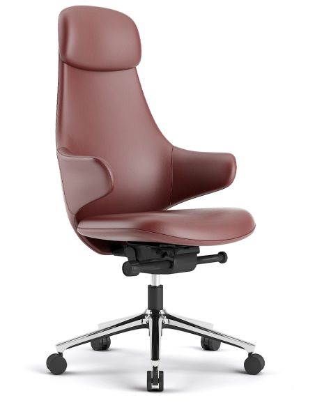 Крісло KRESLALUX AKIRA RED для керівника, шкіряне