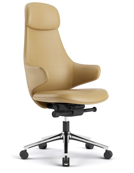 Крісло KRESLALUX AKIRA YELLOW для керівника, шкіряне