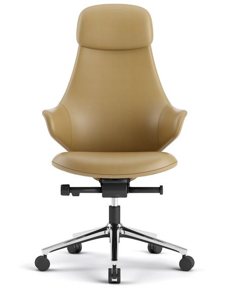 Крісло KRESLALUX AKIRA YELLOW для керівника, шкіряне