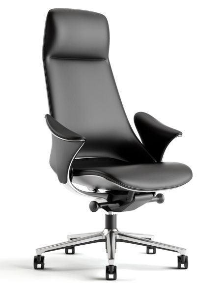 Крісло KRESLALUX PRIME-ON BLACK для керівника, шкіряне