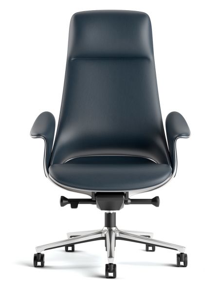 Крісло KRESLALUX PRIME-ON DARK BLUE для керівника, шкіряне