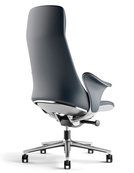 Крісло KRESLALUX PRIME-ON DARK BLUE для керівника, шкіряне