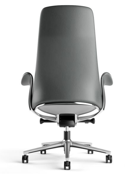 Крісло KRESLALUX PRIME-ON GREY для керівника, шкіряне