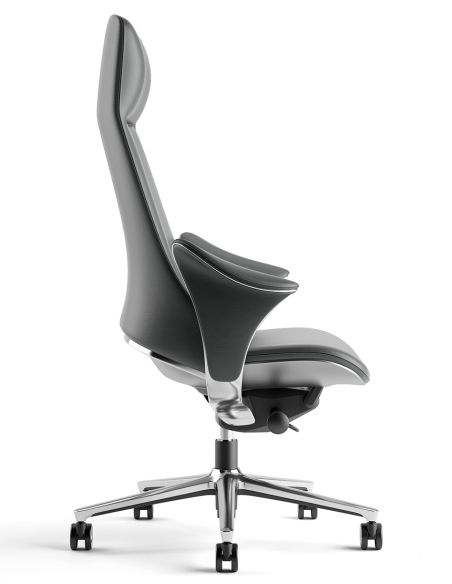 Крісло KRESLALUX PRIME-ON GREY для керівника, шкіряне