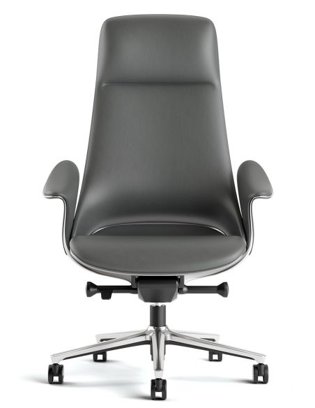 Крісло KRESLALUX PRIME-ON GREY для керівника, шкіряне