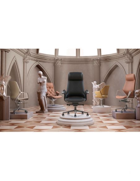 Крісло KRESLALUX PRIME-ON KHAKI для керівника, шкіряне