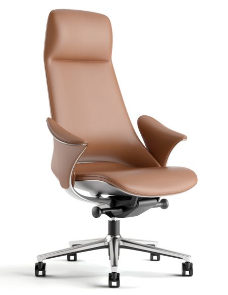 Крісло KRESLALUX PRIME-ON ORANGE для керівника, шкіряне