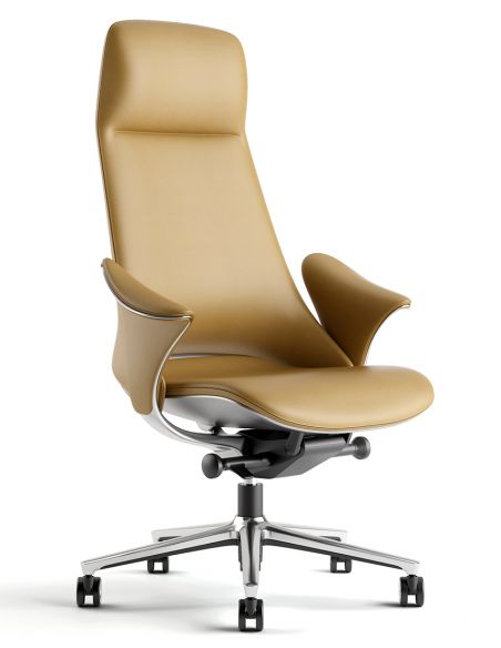 Крісло KRESLALUX PRIME-ON YELLOW для керівника, шкіряне