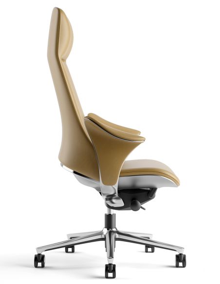 Крісло KRESLALUX PRIME-ON YELLOW для керівника, шкіряне