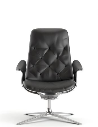 Лаунж-крісло KRESLALUX PRIME-ON-M BLACK, шкіряне 2