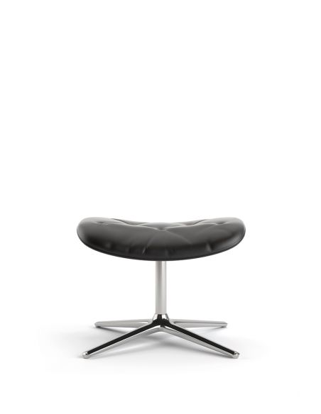 Лаунж-крісло KRESLALUX PRIME-ON-M BLACK, шкіряне