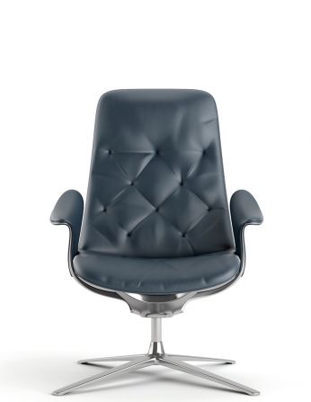 Лаунж-крісло KRESLALUX PRIME-ON-M DARK BLUE, шкіряне 2