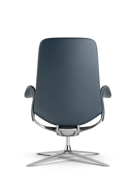 Лаунж-крісло KRESLALUX PRIME-ON-M DARK BLUE, шкіряне